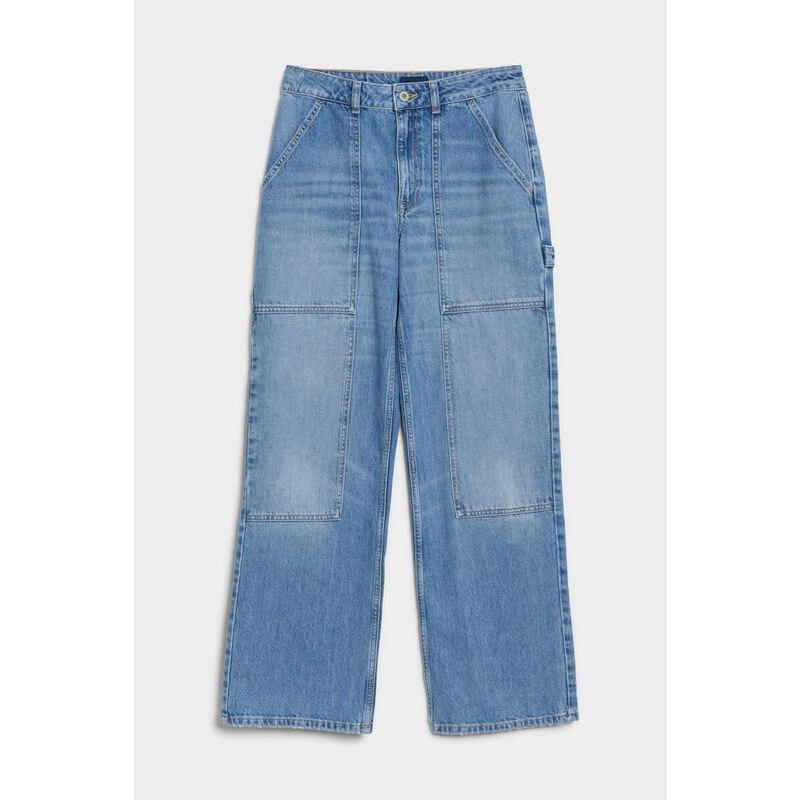 DŽÍNY GANT WIDE LEG CARGO JEANS modrá 28