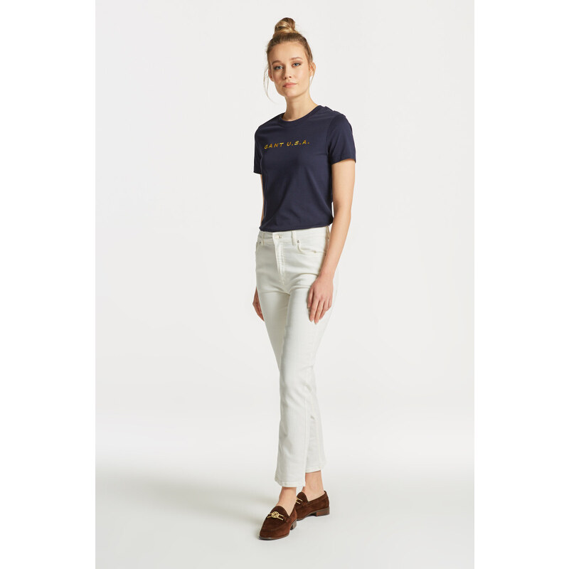 DŽÍNY GANT WHITE CROPPED SLIM JEANS bílá 27