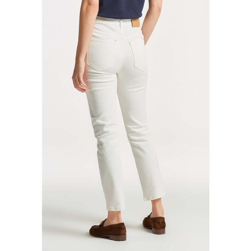 DŽÍNY GANT WHITE CROPPED SLIM JEANS bílá 27