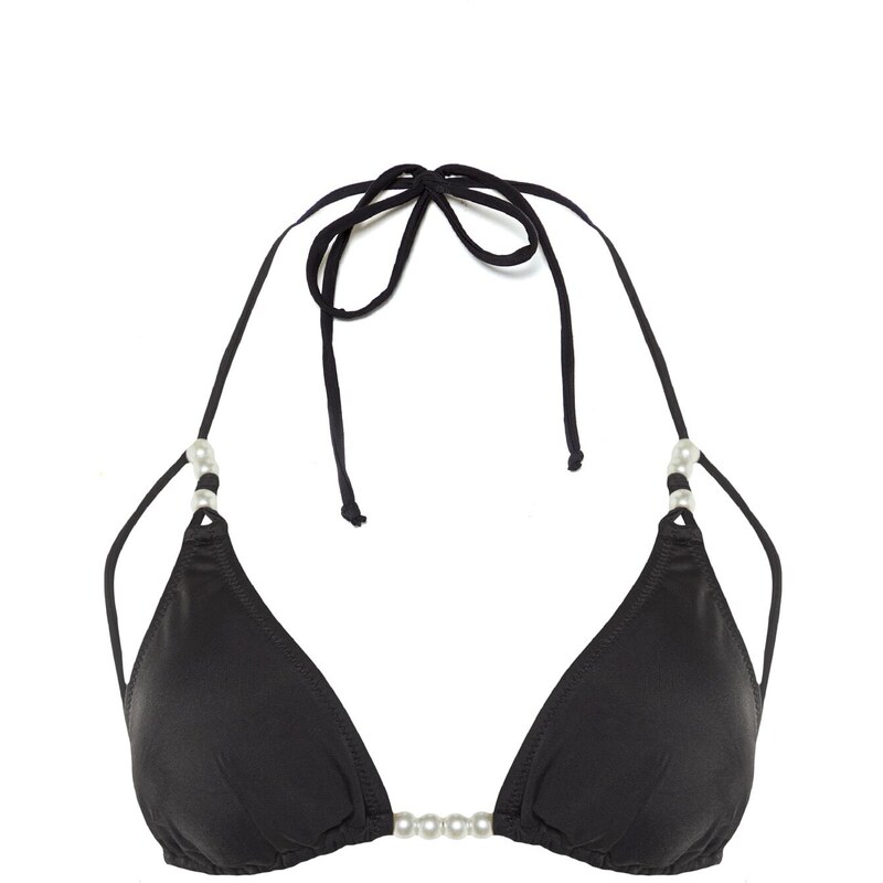 Trendyol Black Triangle Chain Příslušenství Bikiny Top