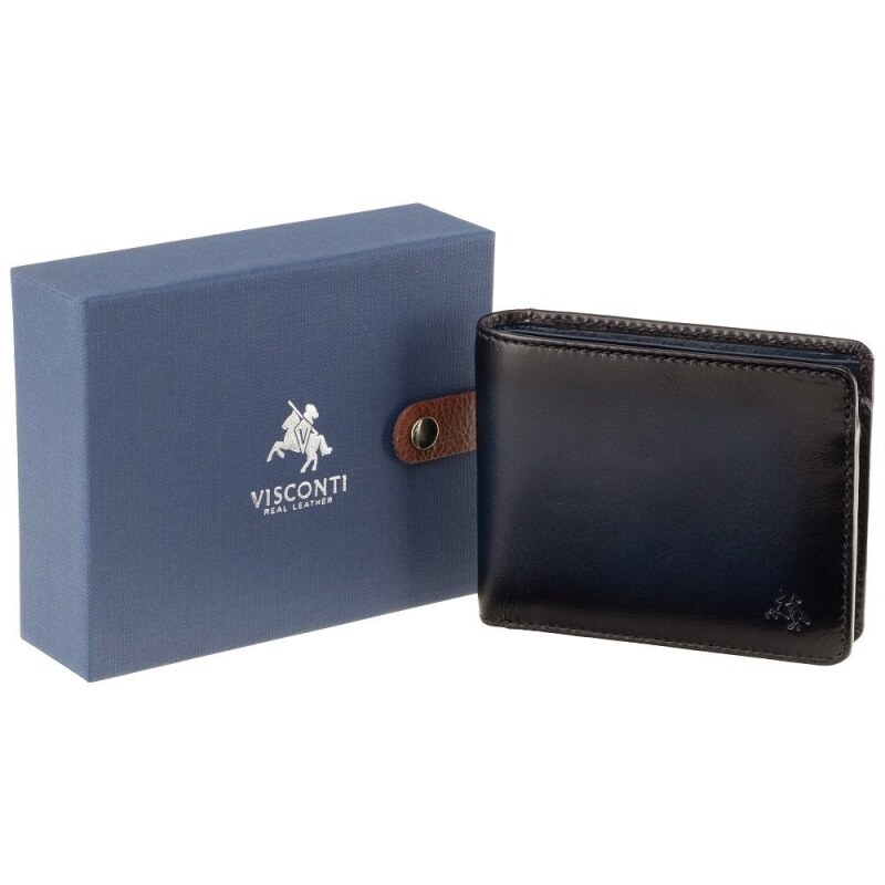 Značková tenká pánská modrá peněženka - Visconti (GPPN301)