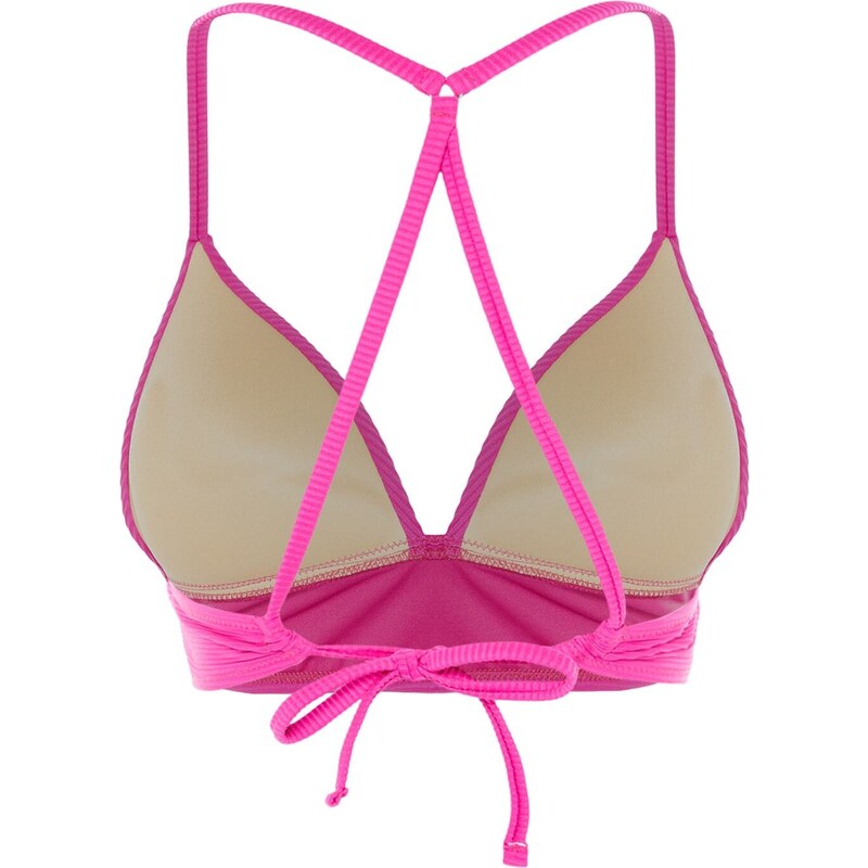 Trendyol Fuchsia Triangle Push Up Texturovaný horní díl bikin