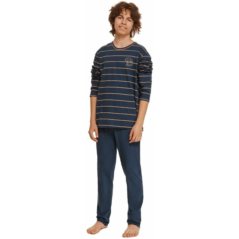 Taro Chlapecké pyžamo Harry modré s pruhy