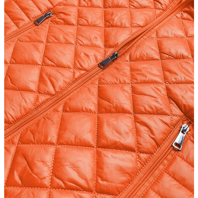 Ann Gissy Oranžová prošívaná dámská bunda s kapucí (LY-01)