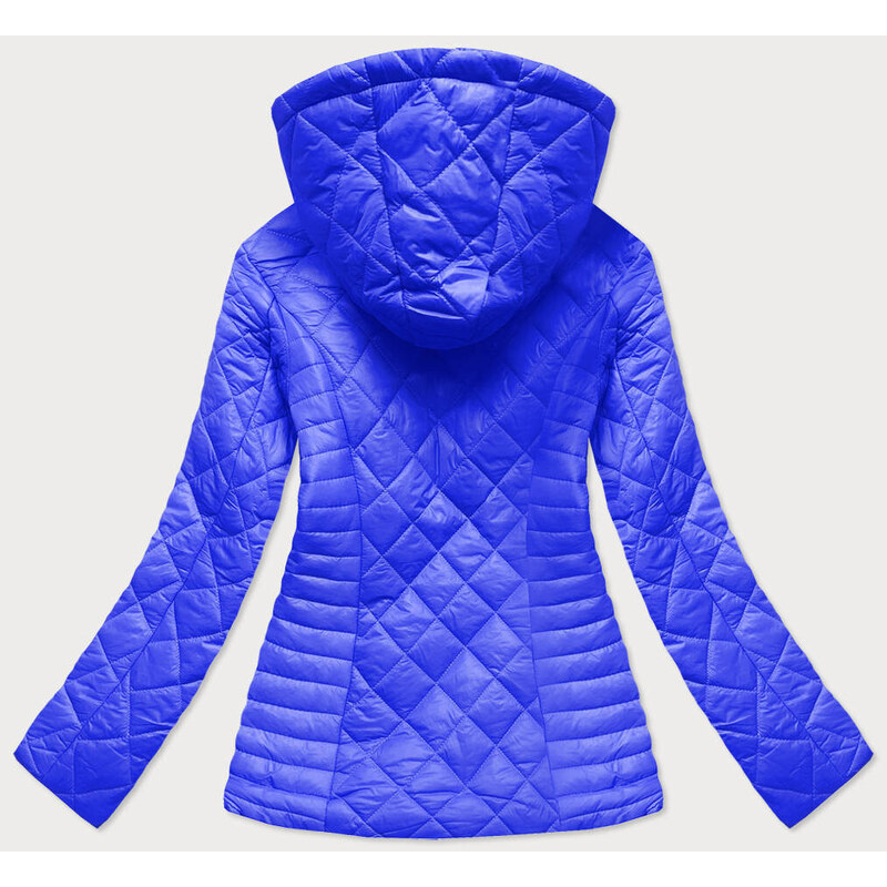 Ann Gissy Světle modrá prošívaná dámská bunda s kapucí (LY-01)