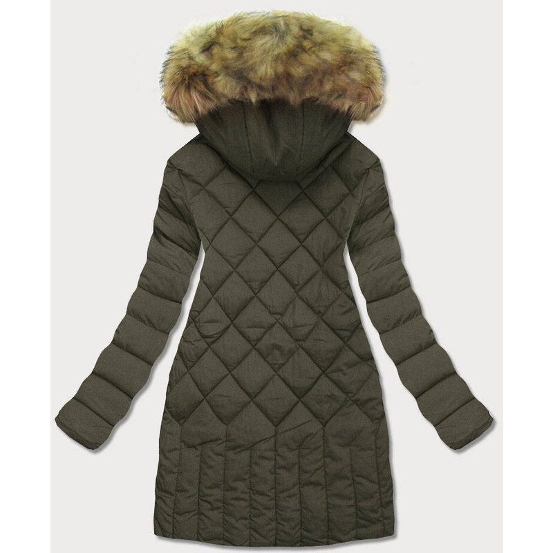 LF WOMEN Prošívaná dámská zimní bunda v khaki barvě (LF808)