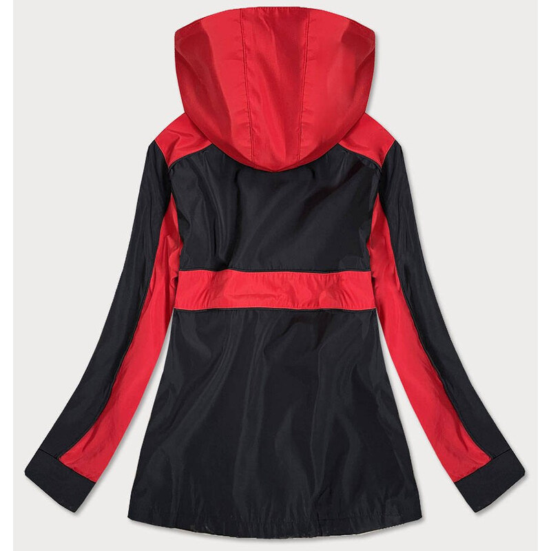 ZAC&ZOE Červeno-černá dámská bunda větrovka s kapucí (YR1967)