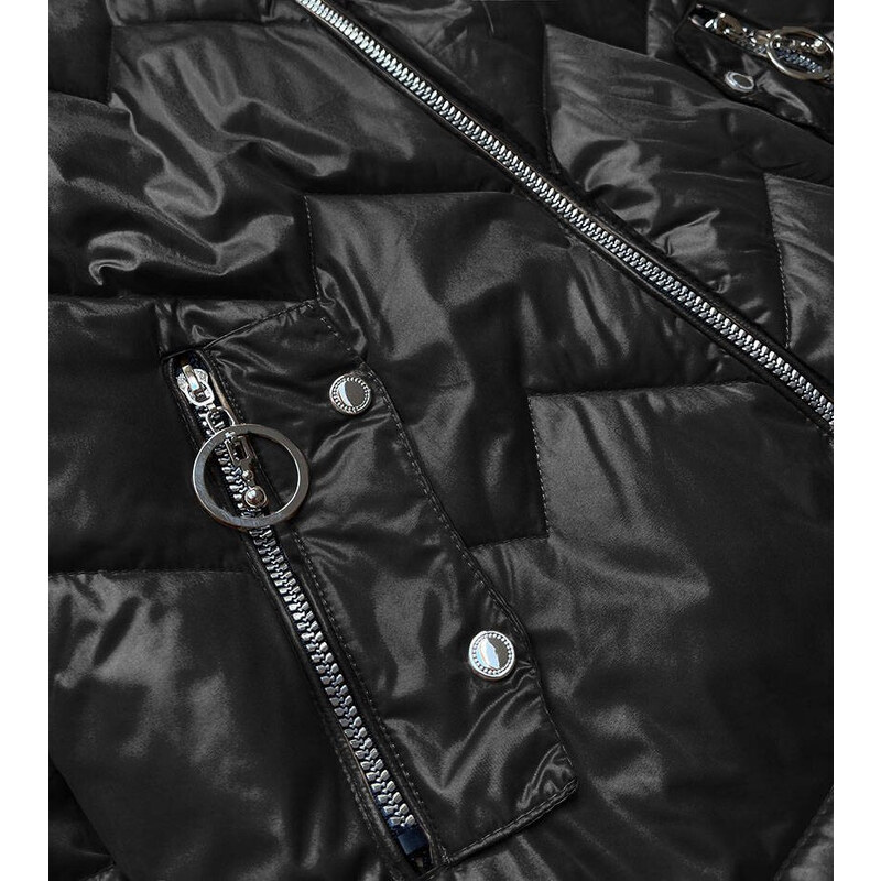 BH FOREVER černo/modrá dámská bunda s kapucí (BH2003)