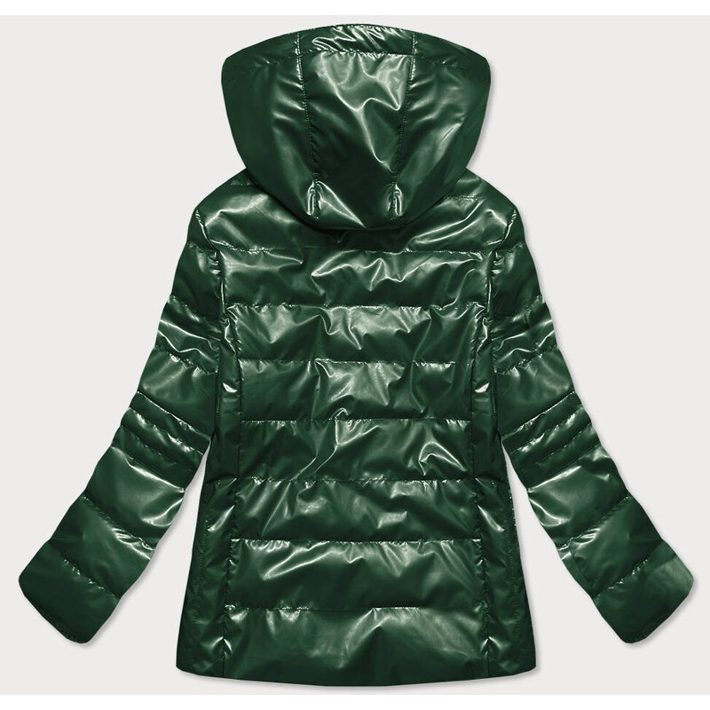6&8 Fashion Lesklá zelená prošívaná dámská bunda (2021-04BIG)