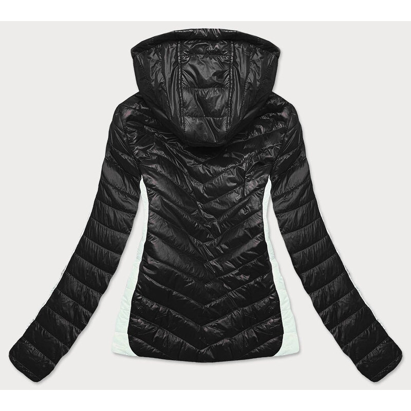 ATURE Dvoubarevná černá/ecru dámská bunda s kapucí (6318)