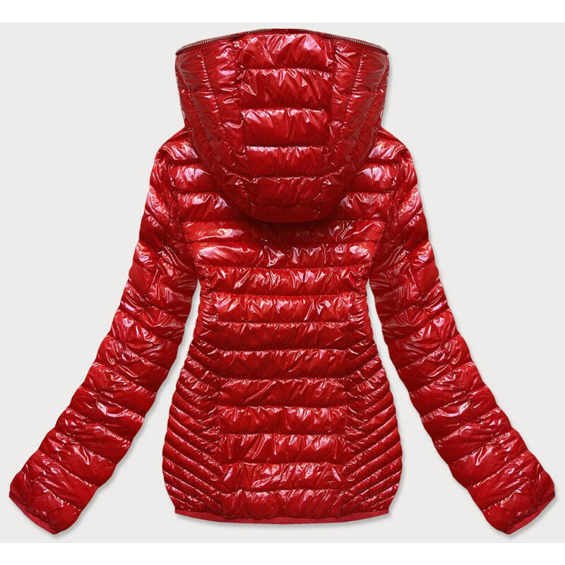 S'WEST Červená prošívaná dámská bunda s kapucí (B9752)