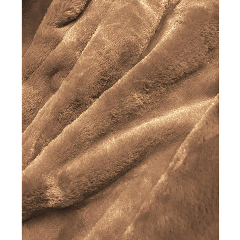 LHD Černá dámská zimní bunda parka s kožešinovou podšívkou (M-21501)