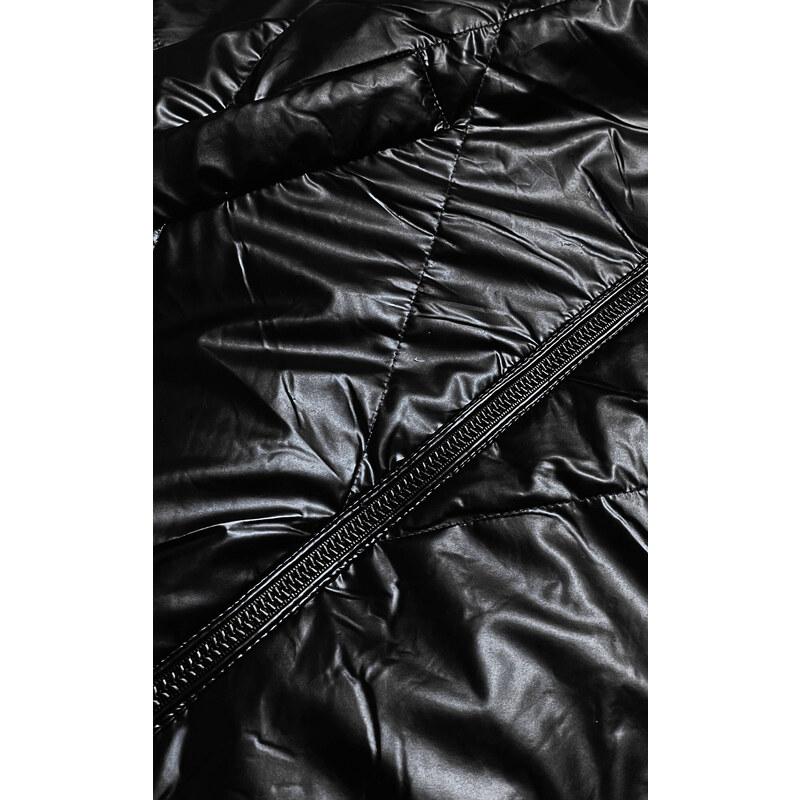 ATURE Černá dámská bunda se stříbrnou kapucí (RQW-7008)