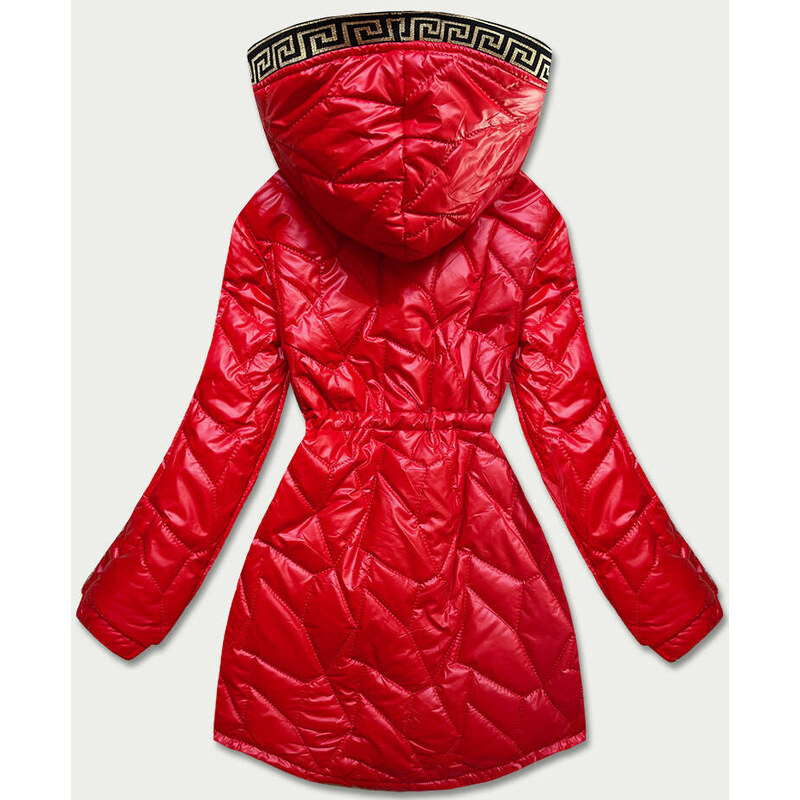S'WEST Červená dámská bunda s ozdobným prošíváním (B8092-4)