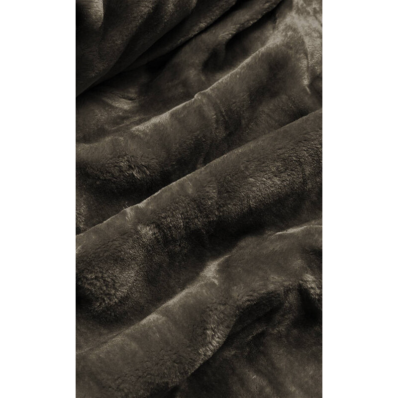 S'WEST Dámská zimní bunda v khaki barvě s mechovitým kožíškem (B537-11)
