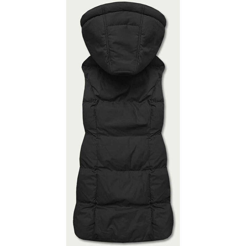 Černá péřová dámská vesta s kapucí model 17655322 - J.STYLE