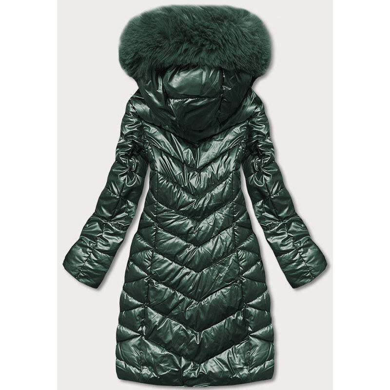 YES!PINK Zelená dámská zimní bunda s kapucí (TY037-38)