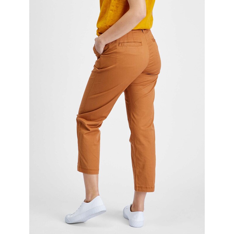 GAP Kalhoty khaki girlfriend high rise - Dámské