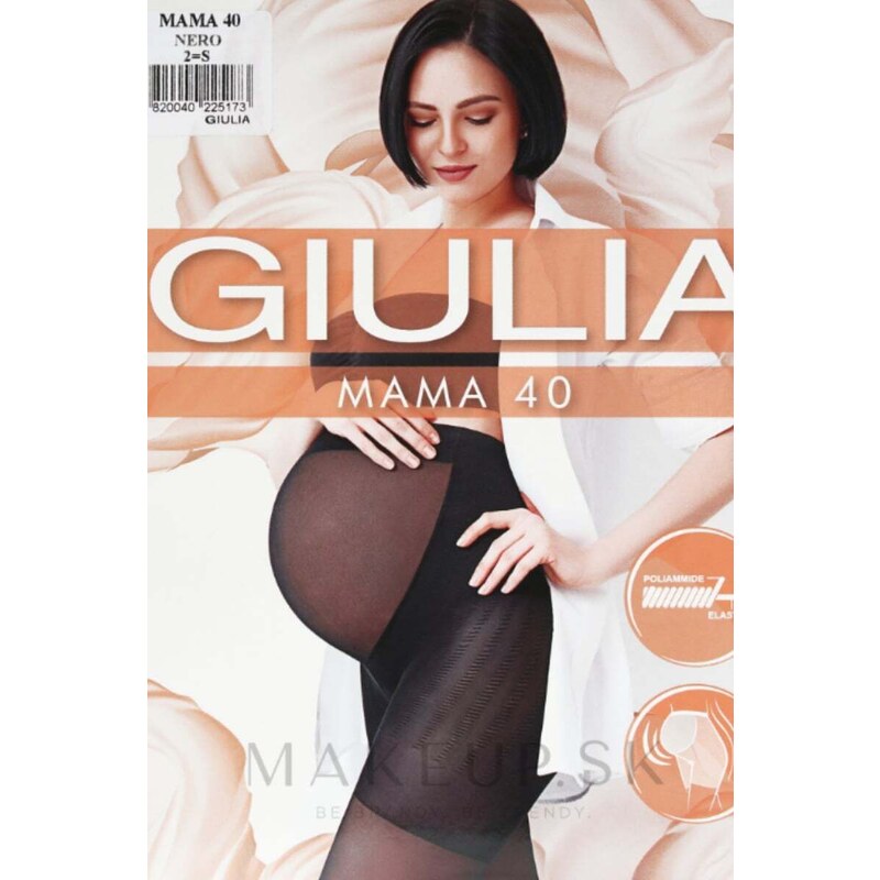 Giulia Černé punčochy s plochými švy Mama 40 DEN