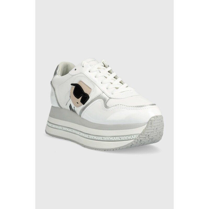 Kožené sneakers boty Karl Lagerfeld VELOCITA MAX bílá barva, KL64930N