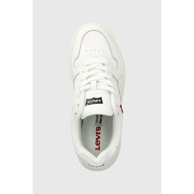 Kožené sneakers boty Levi's Glide S bílá barva, D7522.0001