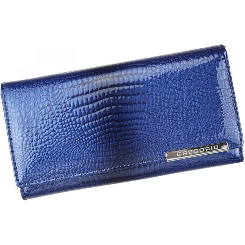 Luxusní dámská kožená peněženka s hadím vzorem Gregorio Sissi, modrá