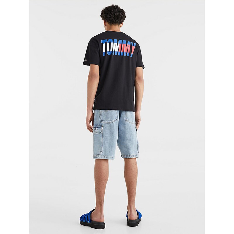 Tommy Hilfiger Černé pánské tričko Tommy Jeans - Pánské