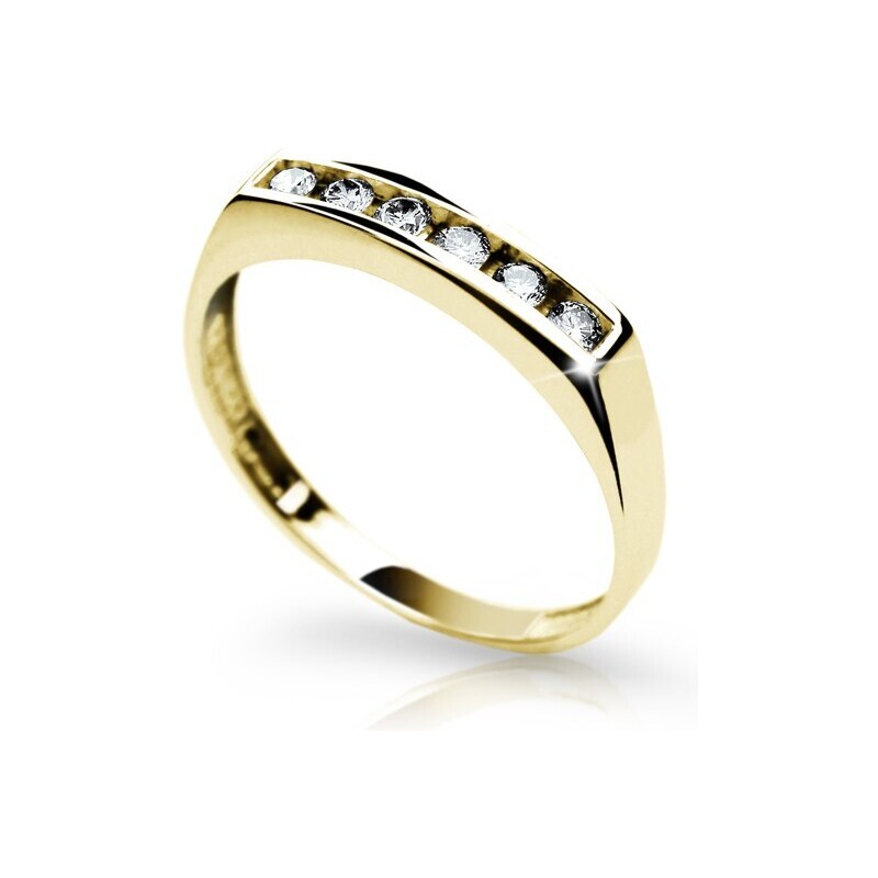 Danfil Zlatý zásnubní prsten DF 1863 se zirkony