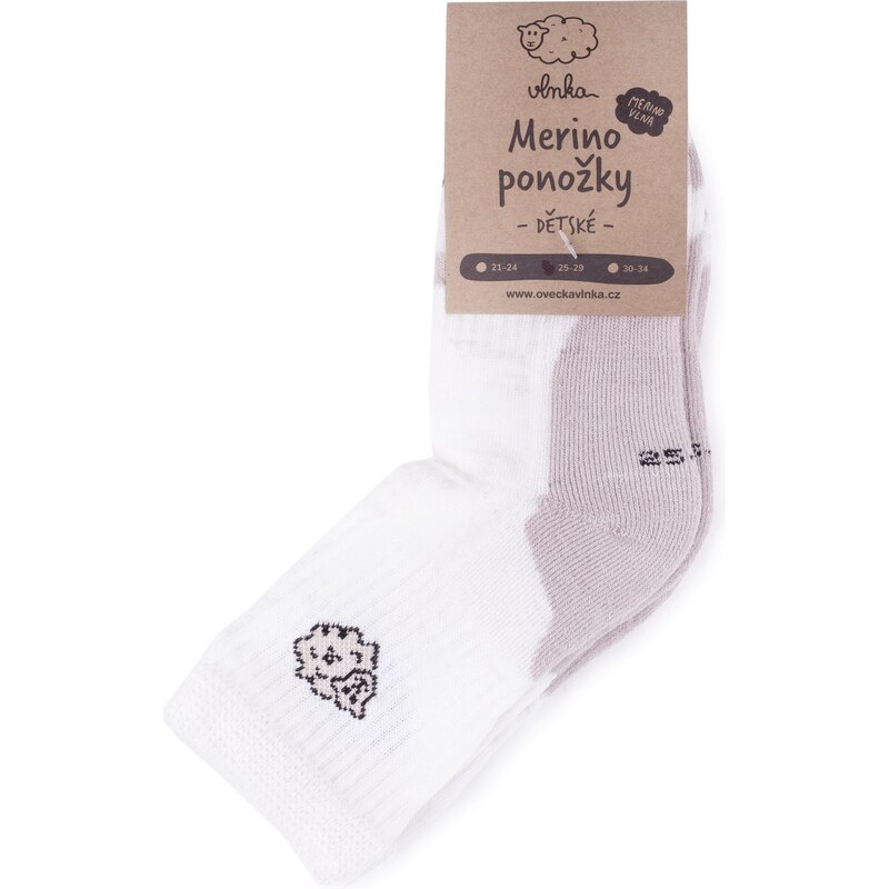 Vlnka 2 páry dětských ponožek Merino béžová 52449769