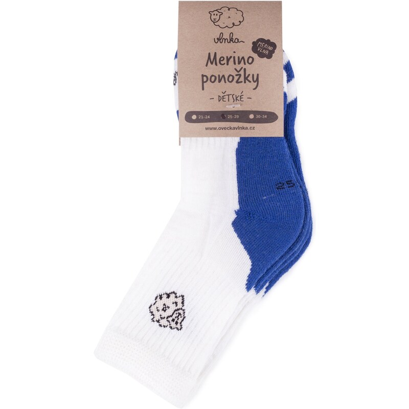 Vlnka 2 páry dětských ponožek Merino modrá 52449773