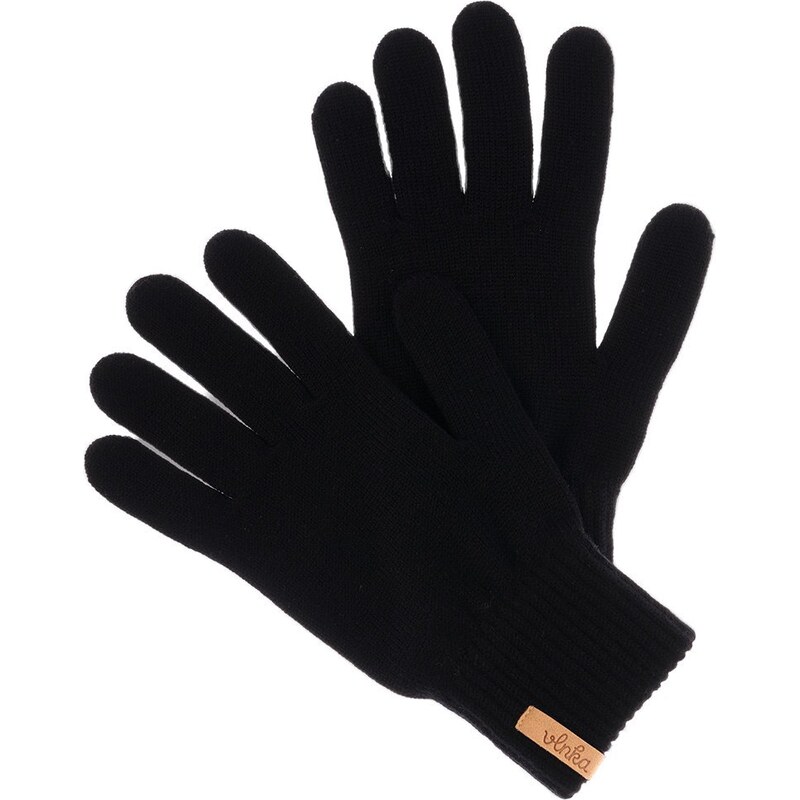 Vlnka Vlněné prstové rukavice Merino černá 109123238