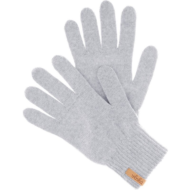 Vlnka Vlněné prstové rukavice Merino světle šedá 107972248
