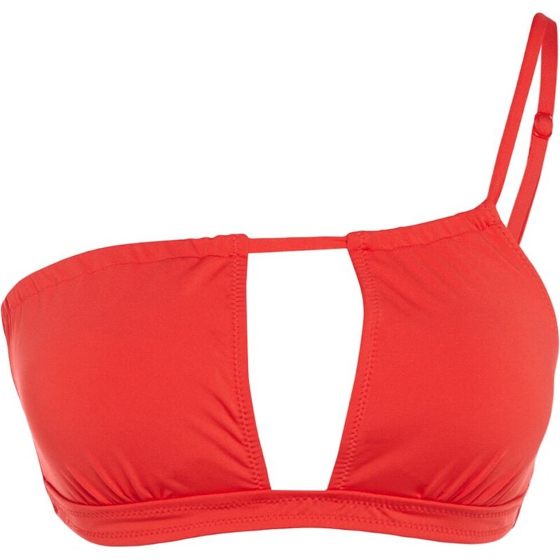 Trendyol Červená Jedno Rameno Vykrojené/Okno Bikiny Top