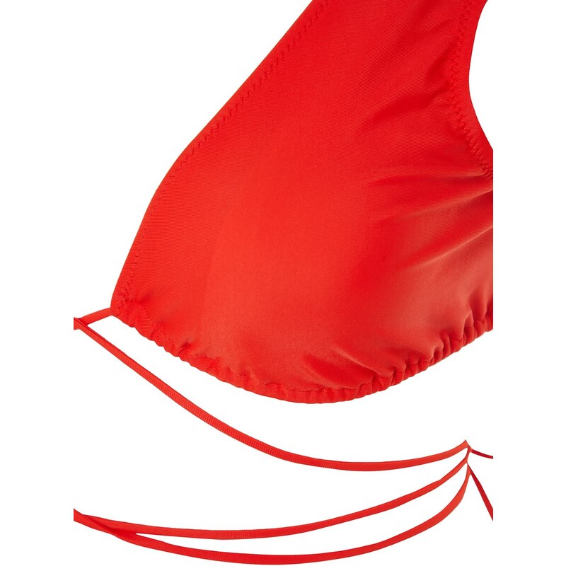 Trendyol Red Triangle Tie Bikini Top