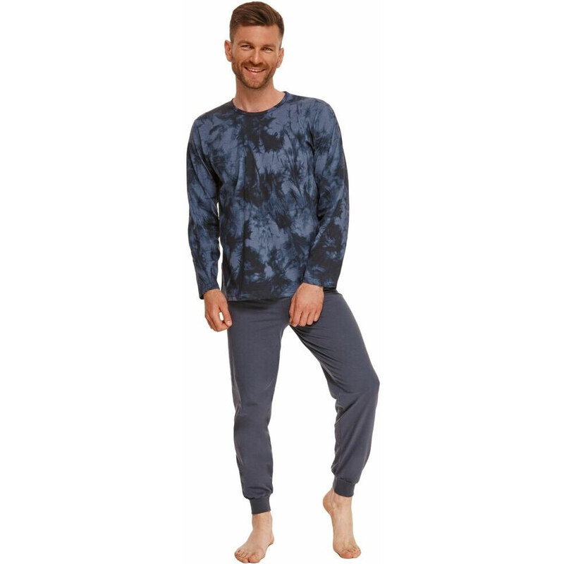 Taro Pánské pyžamo Greg modré batikované