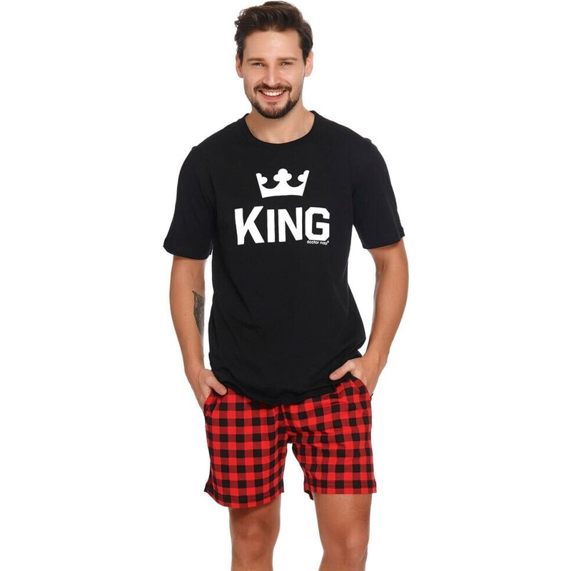 DN Nightwear Krátké pánské pyžamo King černé