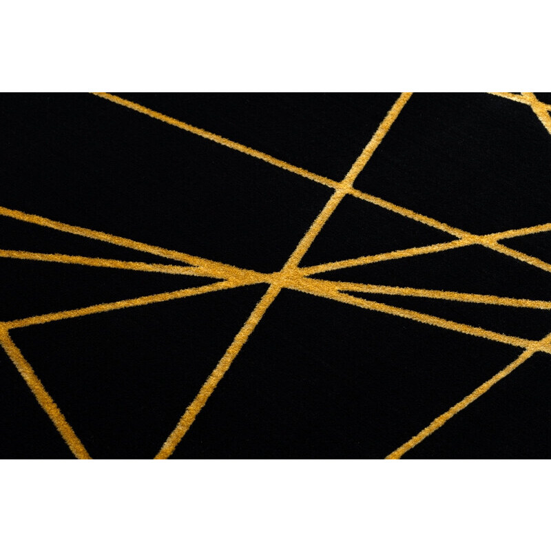 Dywany Łuszczów Kusový koberec Gloss 406C 86 geometric black/gold - 80x150 cm