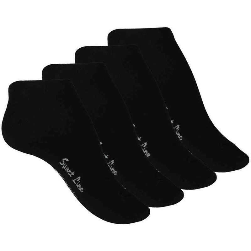 Ponožky dámské kotníčkové - černé - 4 páry