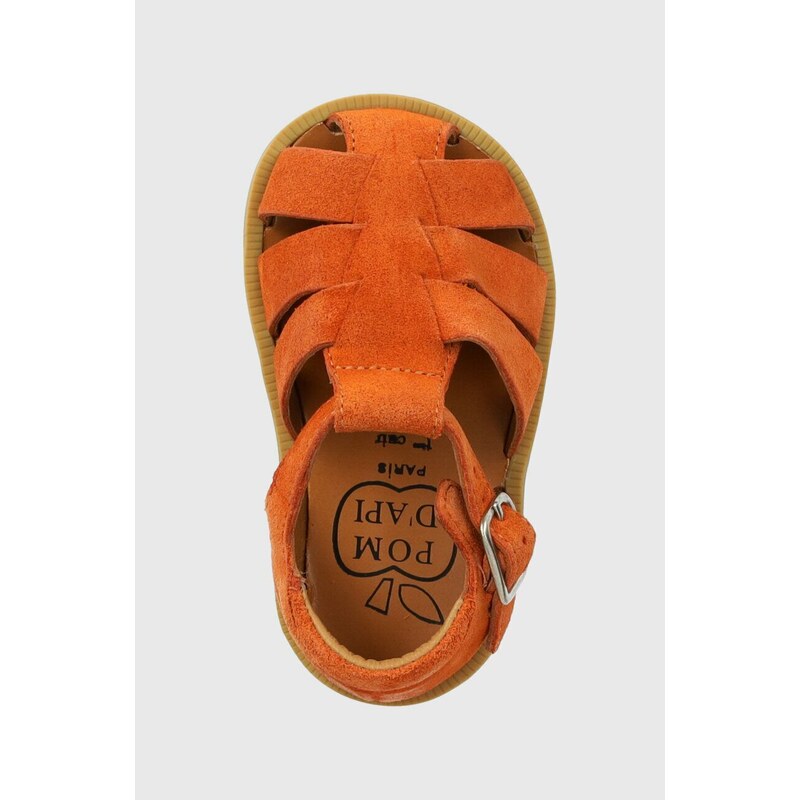 Pom D'api Dětské kožené sandály Reebok Classic hnědá barva