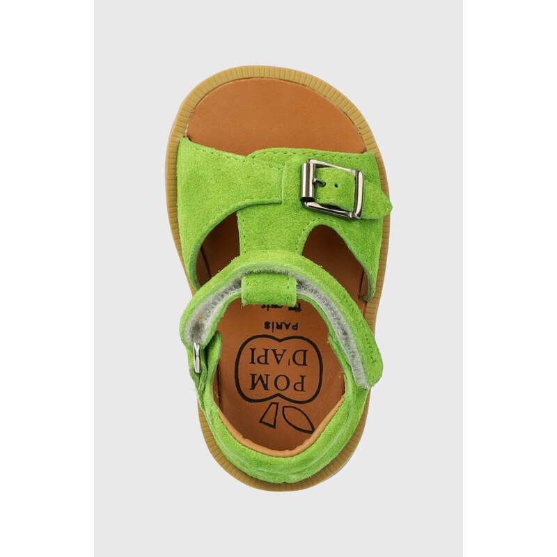 Pom D'api Dětské kožené sandály Reebok Classic zelená barva