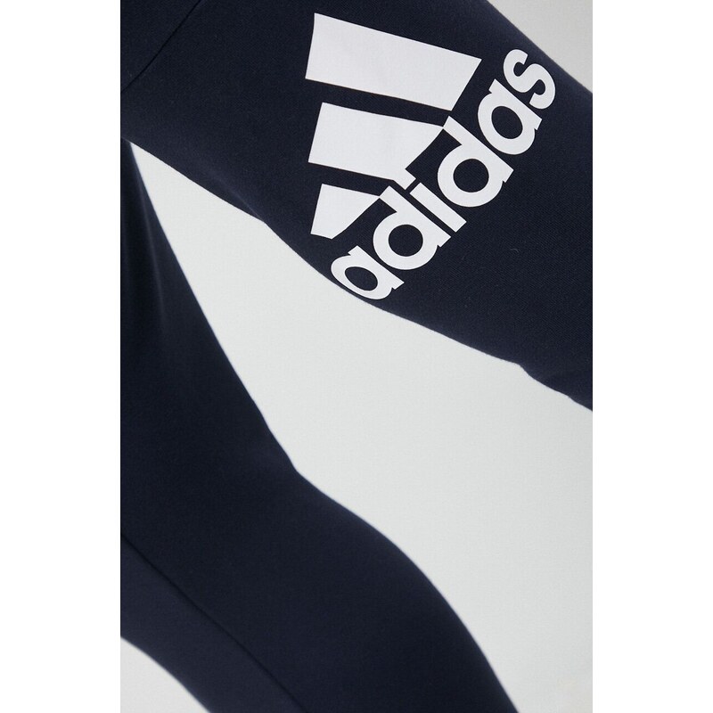 Bavlněné tepláky adidas tmavomodrá barva, s potiskem