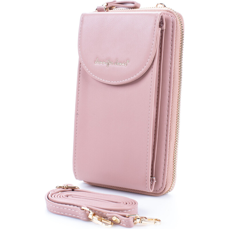 Jennifer Jones Mini kabelka na telefon a peněženka s popruhem na krk růžová  1125 - GLAMI.cz