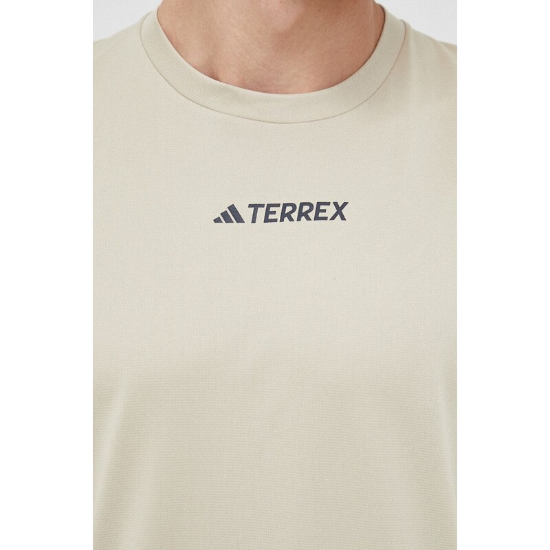 Sportovní triko adidas TERREX Multi HM4045 béžová barva