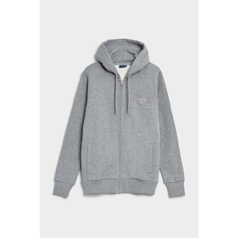 MIKINA GANT REG TONAL SHIELD FULL ZIP HOODIE šedá S