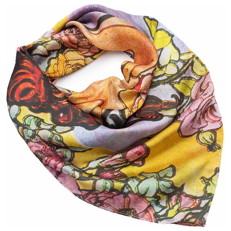 Velký oboustranný šátek - barevný s potiskem