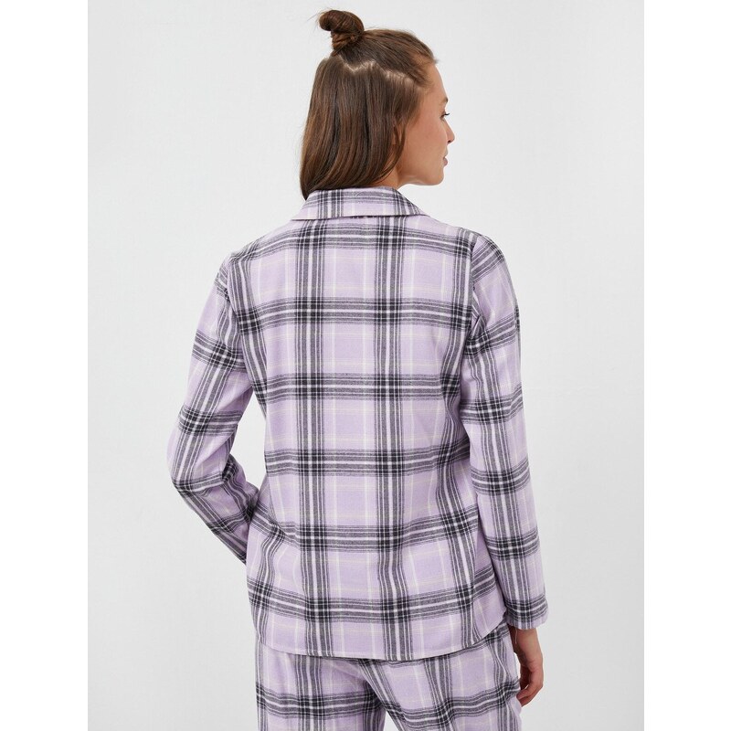 Koton Pajama Top Patterned Button Detailed