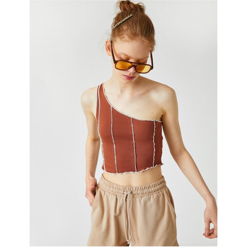 Koton One-Shoulder Crop Singlet 107052035
