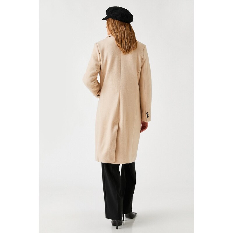 Koton Women's Coat Ecru 3wak00185ew