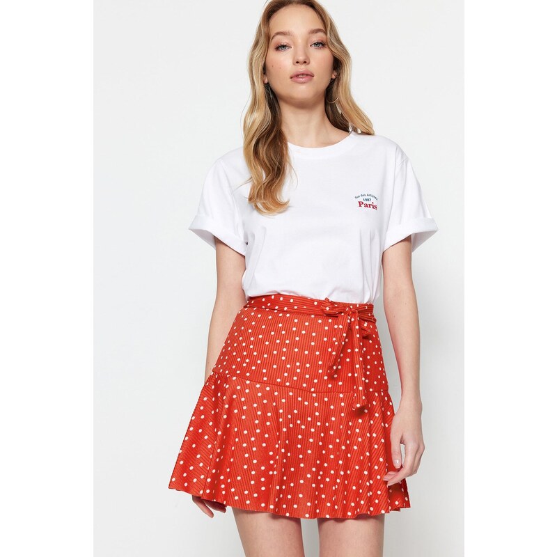 Trendyol Pomegranate Blossom Polka Dot Skirt Look High Waist