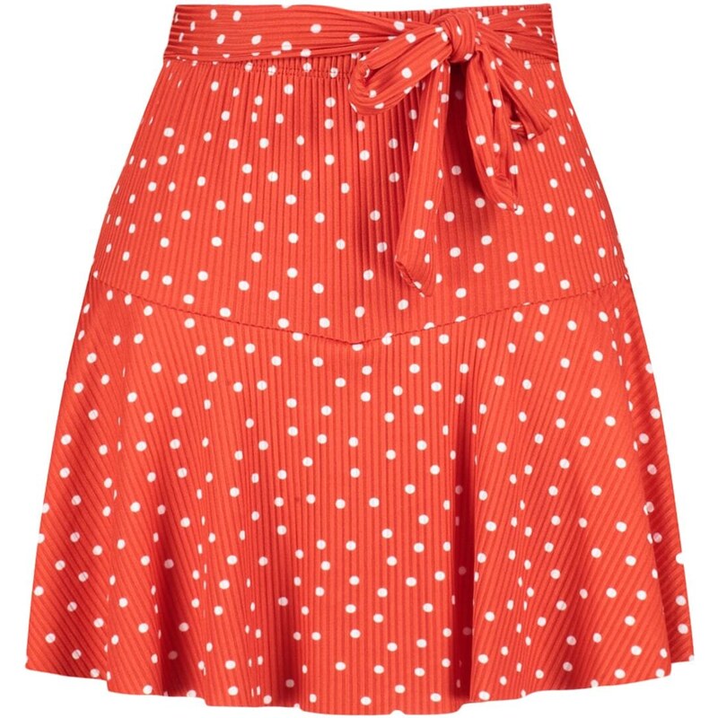 Trendyol Pomegranate Blossom Polka Dot Skirt-Look High Waist Mini Knitted Shorts